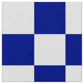 Royal Blue en White Checkerboard Pattern Fabric Stof (Close Up)