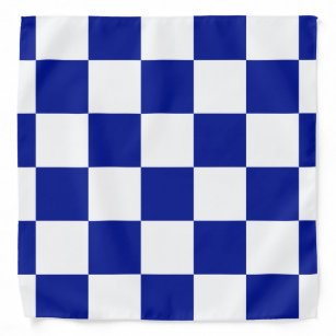 Royal Blue en White Checkered Pattern Bandana