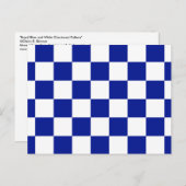 Royal Blue en White Checkered Pattern Briefkaart (Voorkant / Achterkant)