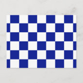 Royal Blue en White Checkered Pattern Briefkaart (Voorkant)