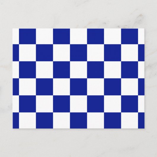 Royal Blue en White Checkered Pattern Briefkaart (Voorkant)
