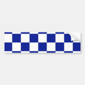 Royal Blue en White Checkered Pattern Bumpersticker (Voorkant)
