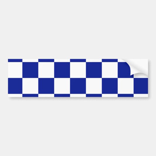 Royal Blue en White Checkered Pattern Bumpersticker (Voorkant)