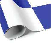 Royal Blue en White Checkered Pattern Cadeaupapier (Rol Hoek)