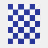Royal Blue en White Checkered Pattern Fleece Deken (Voorkant)