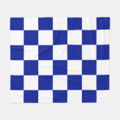 Royal Blue en White Checkered Pattern Fleece Deken (Voorkant (Horizontaal))