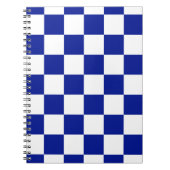 Royal Blue en White Checkered Pattern Notitieboek (Voorkant)