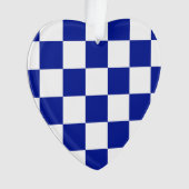 Royal Blue en White Checkered Pattern Ornament (voorkant)