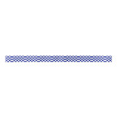 Royal Blue en White Checkered Pattern Satijnen Lint (Voorkant)