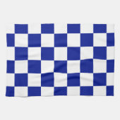 Royal Blue en White Checkered Pattern Theedoek (Horizontaal)