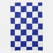 Royal Blue en White Checkered Pattern Theedoek (Verticaal)