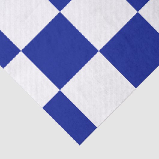 Royal Blue en White Checkered Pattern Tissuepapier (Detail)