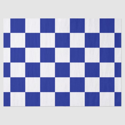 Royal Blue en White Checkered Pattern Tissuepapier (Voorkant)