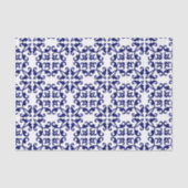 Royal Blue en White Damask Pattern Tissuepapier (Voorkant)