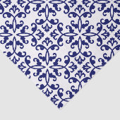 Royal Blue en White Damask Pattern Tissuepapier (Detail)