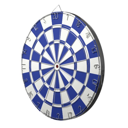 Royal Blue en White Dartbord (Voorkant Rechts)