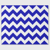 Royal Blue en White Extra Large Chevron Cadeaupapier (Vlak)