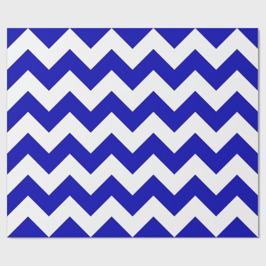 Royal Blue en White Extra Large Chevron Cadeaupapier (Vlak)