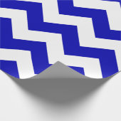 Royal Blue en White Extra Large Chevron Cadeaupapier (Hoek)