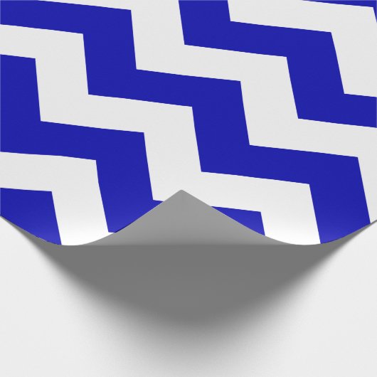 Royal Blue en White Extra Large Chevron Cadeaupapier (Hoek)