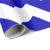 Royal Blue en White Extra Large Chevron Cadeaupapier (Rol Hoek)