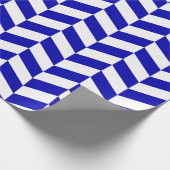 Royal Blue en White Extra Large Herringbone Cadeaupapier (Hoek)