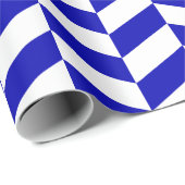 Royal Blue en White Extra Large Herringbone Cadeaupapier (Rol Hoek)