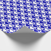 Royal Blue en White gebarsten patroon met harten Cadeaupapier (Hoek)