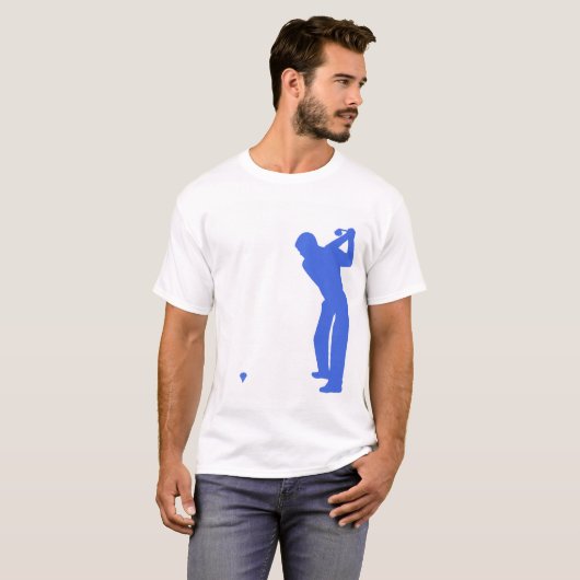Royal Blue en White Golf T-shirt (Voorkant volledig)