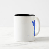Royal Blue en White Golf Tweekleurige Koffiemok (Voorkant rechts)