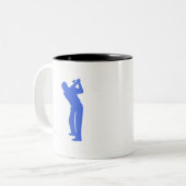 Royal Blue en White Golf Tweekleurige Koffiemok (Voorkant links)