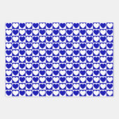 Royal Blue en White Hearts Inpakpapier Vel (Voorkant)