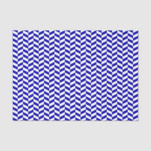 Royal Blue en White Herringbone Tissue Paper Tissuepapier