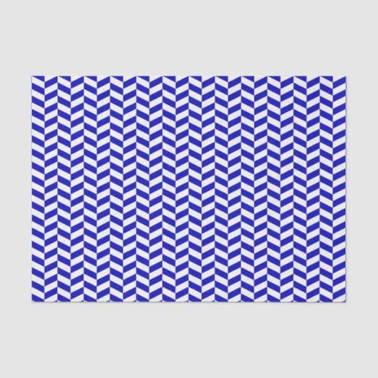 Royal Blue en White Herringbone Tissue Paper Tissuepapier (Voorkant)