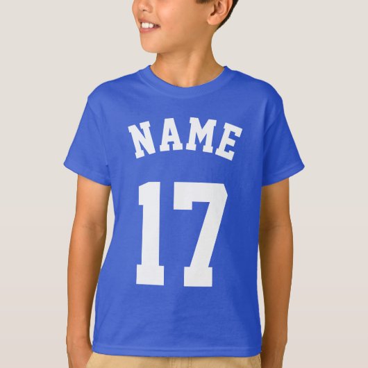 Royal Blue en White Kinderen | Sport Jersey Design T-shirt (Voorkant)