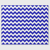 Royal Blue en White Large Chevron Wrapping Paper Cadeaupapier (Vlak)