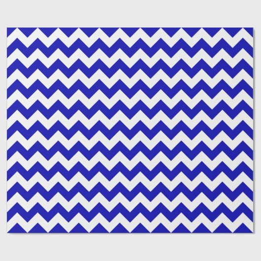 Royal Blue en White Large Chevron Wrapping Paper Cadeaupapier (Vlak)