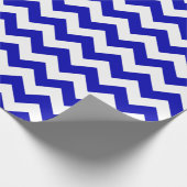 Royal Blue en White Large Chevron Wrapping Paper Cadeaupapier (Hoek)