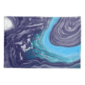 Royal Blue en White Marble Kussensloop (Achterkant-Links)