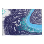 Royal Blue en White Marble Kussensloop (Achterkant-Rechts)