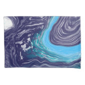 Royal Blue en White Marble Kussensloop (Voorkant-Links)