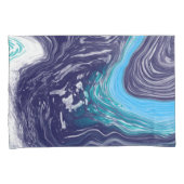 Royal Blue en White Marble Kussensloop (Voorkant-Rechts)