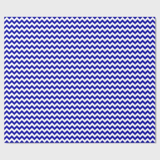 Royal Blue en White Medium Chevron Wrapping Paper Cadeaupapier (Vlak)