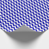 Royal Blue en White Medium Chevron Wrapping Paper Cadeaupapier (Hoek)
