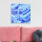 Royal Blue en White Ming style oriental Canvas Afdruk (Insitu (Woonkamer))