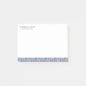 Royal Blue en White Paisley Pattern Post-it® Notes (Voorkant)