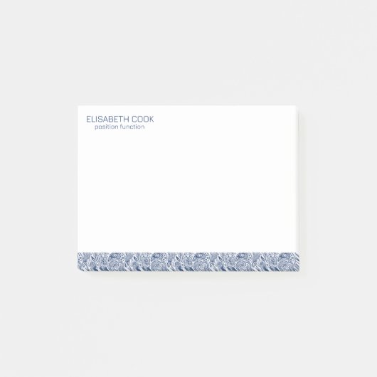 Royal Blue en White Paisley Pattern Post-it® Notes (Voorkant)
