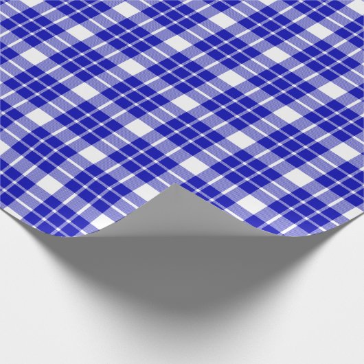 Royal Blue en White Play Wrapping Paper Cadeaupapier (Hoek)