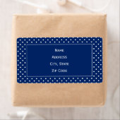 Royal Blue en White Polka Dot Pattern Etiket (Insitu)