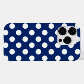 Royal Blue en White Polka Dots Stylish Case-Mate iPhone Case (Achterkant (horizontaal))